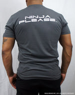 Men's N-Stack NINJA PLEASE T-Shirt - Heavy Metal Gray - Back View