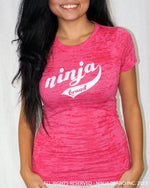Women's NBI Logo Burnout T-Shirt - Hot Pink - White - Front View