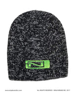 Ninja Brand Charcoal Granite Beanies with Green Logo