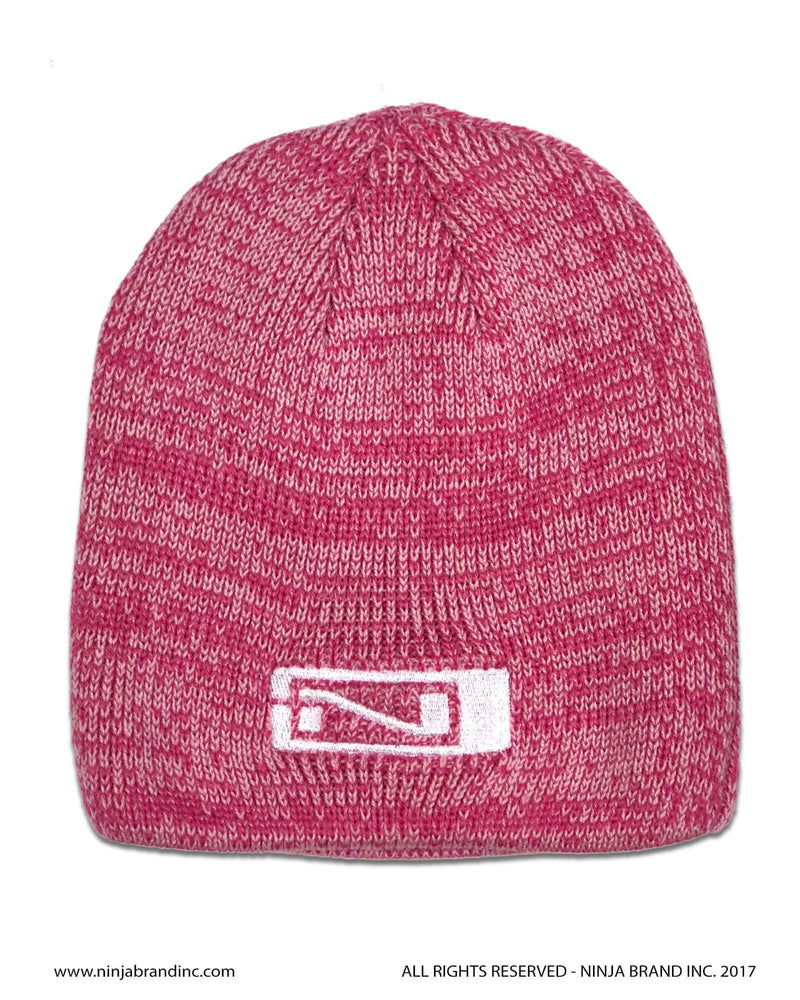 Ninja Brand Pink Marbled Beanies with Green Logo