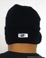 N-Logo Kanji Beanie - Black - White Embroidering - Back View