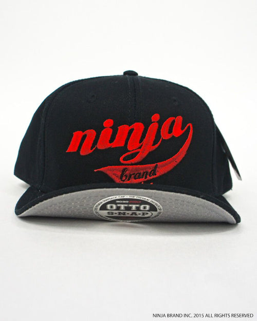 NBI Logo Flex Fit - Flip Cap - Black - Red Embroidering - Front View