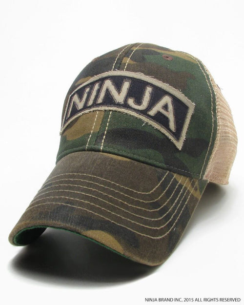 Ninja Brand Trucker Hat Ninja Scroll Snap-Back in Woodland Camo
