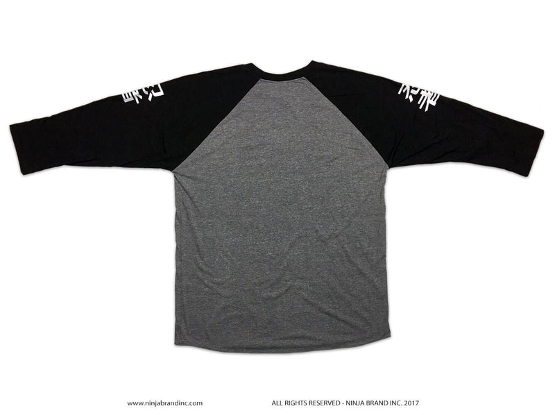 Ninja Brand Ninja Status 3/4 Long Sleeve Baseball Shirt Back View