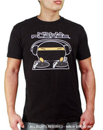 Ninja Brand Inc - Men's T-Shirt in Black - DJ Ninja on front - Ninja Please on back - Front View