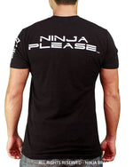 Ninja Brand Inc - Men's T-Shirt in Black - DJ Ninja on front - Ninja Please on back - Rear View