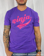 Men's Ninja Brand Inc Vintage Fitted T-Shirt - Purple with Magenta Ink - Front View