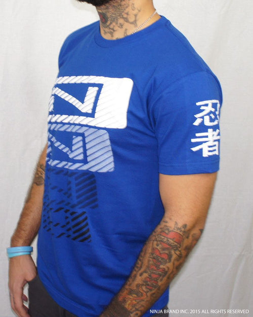 Men's N-Stack NINJA PLEASE T-Shirt - Royal Blue - Side View