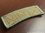 Ninja Tab Patch - Mission Flown - ODG - Velcro backing - Side View