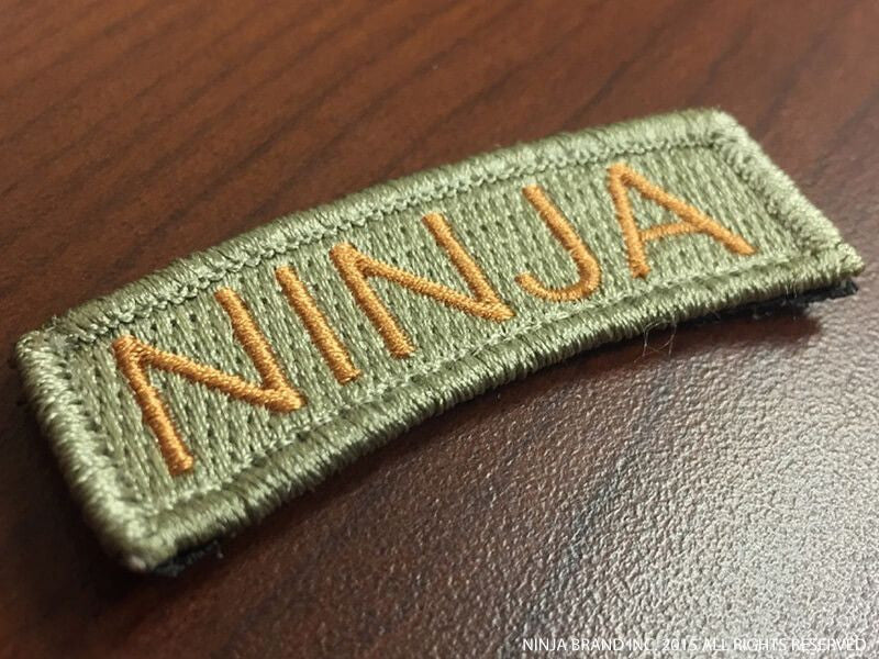 Ninja Tab Patch - Mission Flown - ODG - Velcro backing - Side View