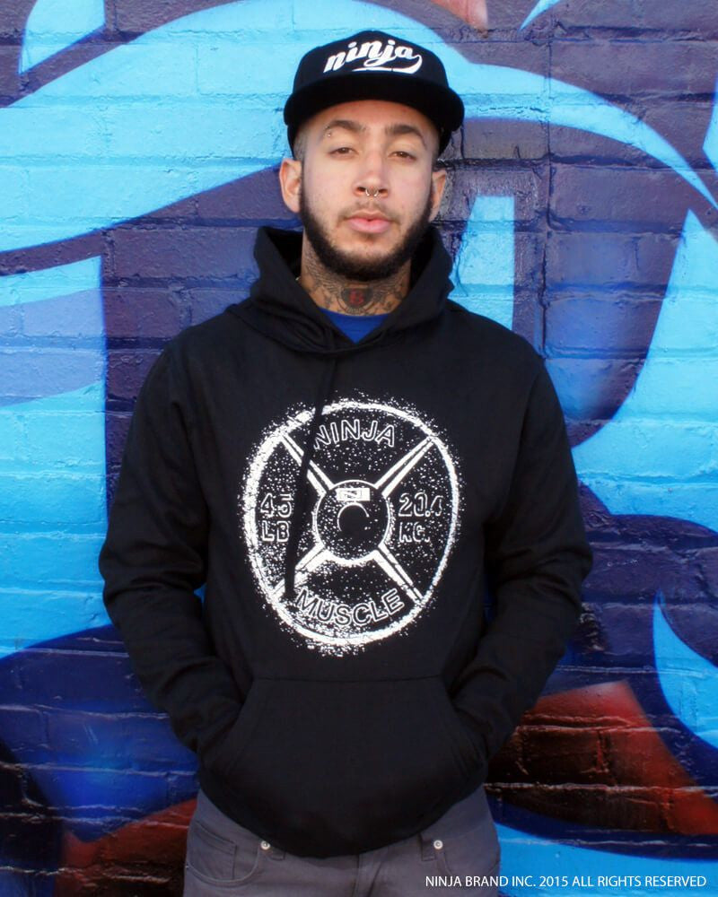 Ninja Muscle Plate Hoodie - Black - Street View Front