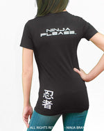 Women's Relax Cut T-Shirt - N-Logo / Ninja Please - Black - Front View