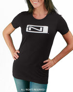 Women's Relax Cut T-Shirt - N-Logo / Ninja Please - Black - Front View