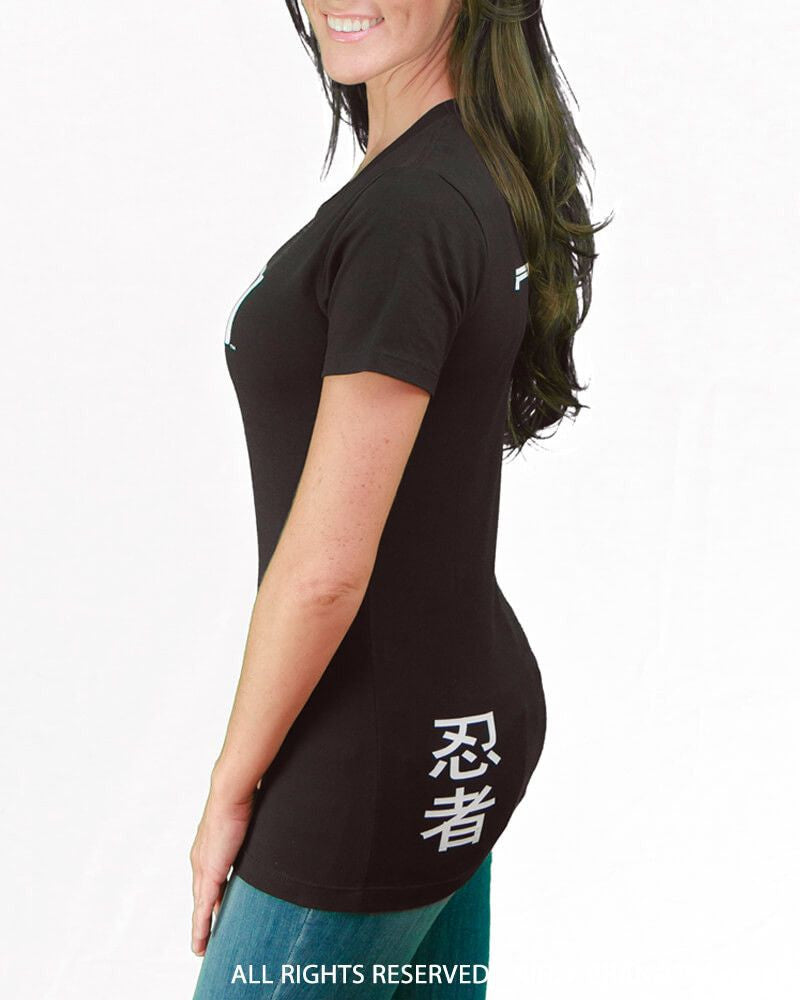 Women's Relax Cut T-Shirt - N-Logo / Ninja Please - Black - Front View