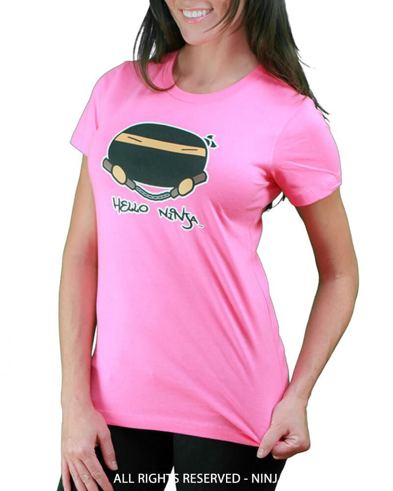 Women's T-Shirt Hello Ninja Pink