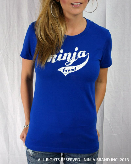 Women's Vintage NBI Logo Relaxed Cut T-Shirt - Royal Blue - Front View