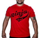 Men's Vintage Ninja Brand Inc Fitted T-Shirt "Train Like a Ninja" - Red - Front View